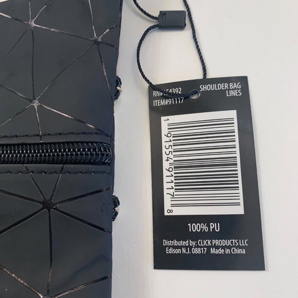 Four Pocket Organizer - Geometric Pattern - Crossbody Handbag –Black - NWT - Picture 6 of 8